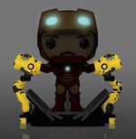 Load image into Gallery viewer, Iron Man with Gantry (Metallic) (Glow in the Dark) Deluxe Pop! Vinyl Figure
